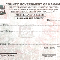 Alcoholic drinks receipt